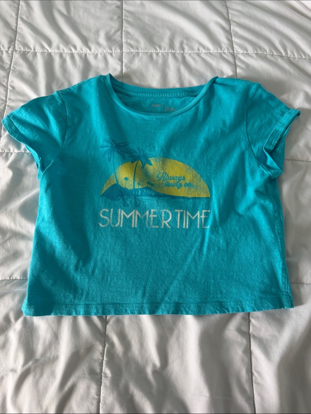 aerie Turquoise Graphic 'Summertime' Short Sleeve Tee